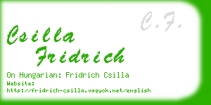 csilla fridrich business card